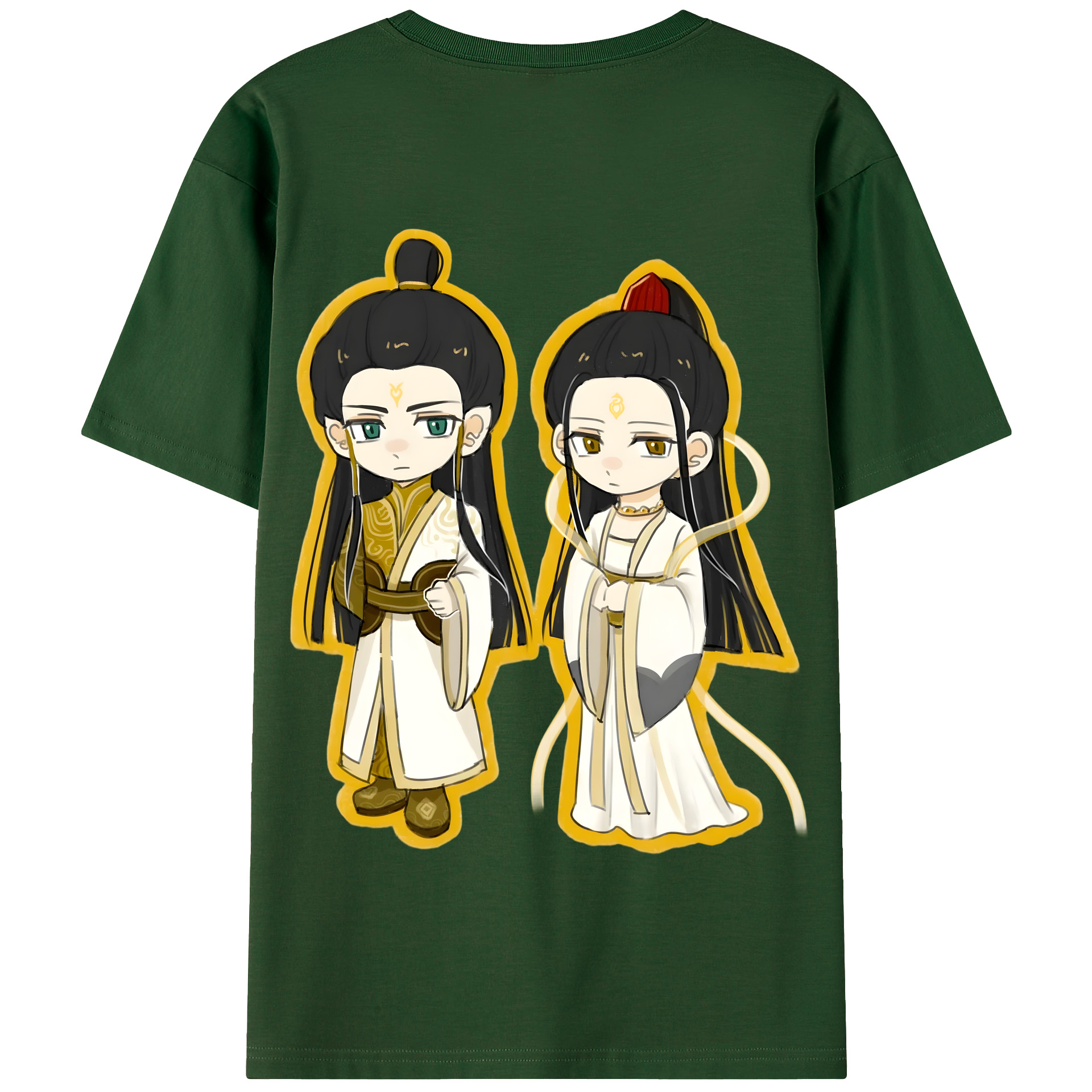 （画像用） Ne Zha 2 ナタ 魔童の大暴れ 綿100％半袖Tシャツ（背面プリント）